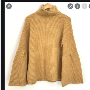 Vestique Tan Ribbed Turtleneck Sweater